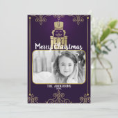 金ゴールドパープルナットクラエレガントッカーホリデーフォトカード シーズンカード (スタンド正面)