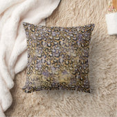 金ゴールドパープルヒョウ印刷 クッション (ブランケット)