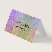 金ゴールドパープルピンクグリッターグラムヘアサロンスパかわいい 名刺 (正面)