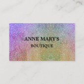 金ゴールドパープルピンクグリッターヘアサロンスパブティック 名刺 (正面)