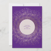 金ゴールドパープルフォイルお祝いアーチ |誕生日パーティー 招待状 (裏面)