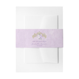 金ゴールドパープルフローラキンセアニラ 招待状ベリーバンド