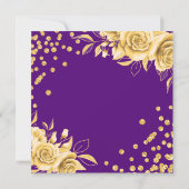 金ゴールドパープルフローラグリッター30th Birthday Script 招待状 (裏面)