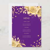金ゴールドパープルフローラ30th Birthdayメニュープログラム 招待状 (裏面)
