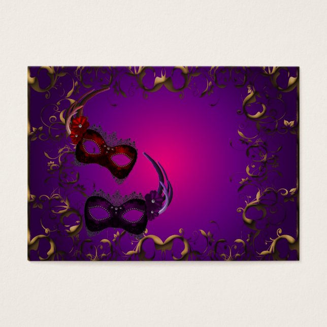 金ゴールドパープルマスカレードパーティーの入場チケット (正面)