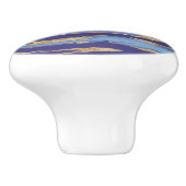 金ゴールドパープルマーブル抽象芸術絵画ズ セラミックノブ (側面)