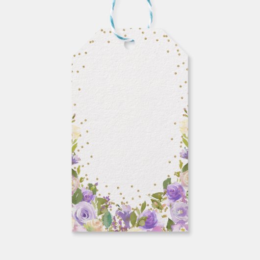 金ゴールドパープルユニコーン誕生日好意ギフトラベル ギフトタグ (裏面)