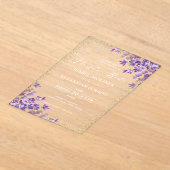 金ゴールドパープルラベンダーヌエストラボダスペインの結婚ズ アクリル招待状 (レイダウン)