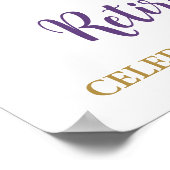 金ゴールドパープルリタイアカスタムメントパーティー18x24写真 ポスター (角)