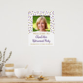 金ゴールドパープルリタイアカスタムメントパーティー18x24写真 ポスター (キッチン)