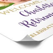 金ゴールドパープルリタイアカスタムメントパーティー8.5x11写真 ポスター (角)