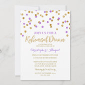 金ゴールドパープルリハーサルディナーパーティの招待状 招待状 (裏面)