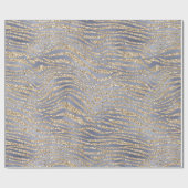 金ゴールドパープルリュックスグリッターゼブラピースクリスマス ラッピングペーパー (フラット)