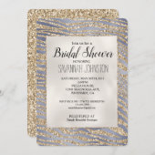 金ゴールドパープルリュックスグリッターゼブラプリント 招待状 (正面/裏面)