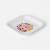 金ゴールドパープルレトロモダンディスコボール ペーパープレート (傾斜あり)