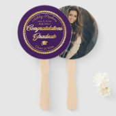 金ゴールドパープル卒業写真クラス2023 ハンドファン (正面&裏面)