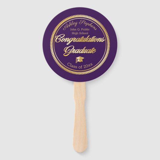 金ゴールドパープル卒業写真クラス2023 ハンドファン (正面)