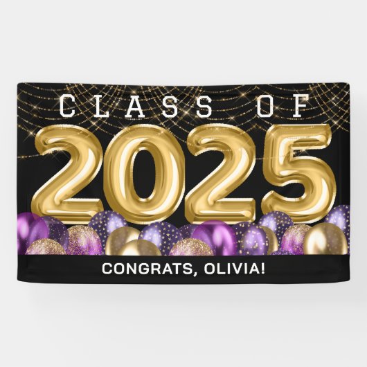 金ゴールドパープル卒業 横断幕 (横)