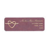 金ゴールドパープル差出人住所 ラベル (正面)