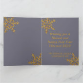 金ゴールドパープル応援の新年企業の カード (内部)