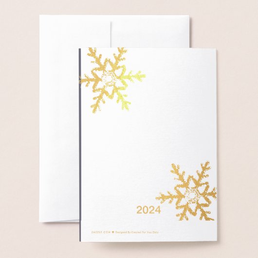 金ゴールドパープル応援の新年企業の 箔カード (裏面封筒付き)