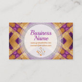 金ゴールドパープル明るい赤紫色ヒーリングエネルギー 名刺 (裏面)