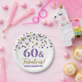 金ゴールドパープル紙吹雪60と素晴らしい ペーパープレート (パーティー)