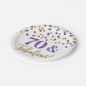 金ゴールドパープル紙吹雪70と素晴らしい ペーパープレート (アングル)