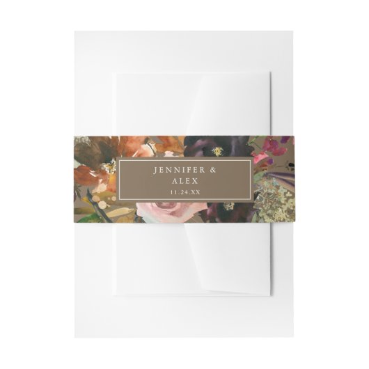 金ゴールドパープル素朴&赤面ピンクフローラ2 v2bトープ 招待状ベリーバンド (正面例)