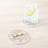 金ゴールドパープル絞り染めモノグラム コースター (側面)