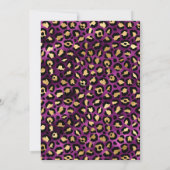 金ゴールドパープル絵を描ヒョウブラック60誕生日 招待状 (裏面)