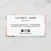 金ゴールドパープル絵画ウォーターカラー(ばちゃばちゃ)跳ねる 名刺 (裏面)