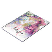 金ゴールドパープル銀河系宇宙モノグラムカスタム ノートブック (左側)