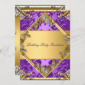 金ゴールドパープルAnyパーティの招待状金ゴールドパープル 招待状 (正面/裏面)