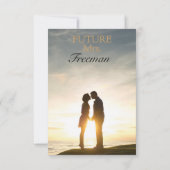 金ゴールドパームシンプルトロピカルブライダルシャワー招待状 招待状 (裏面)