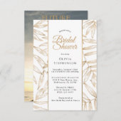 金ゴールドパームシンプルトロピカルブライダルシャワー招待状 招待状 (正面/裏面)