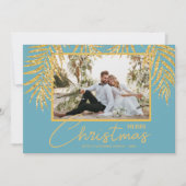 金ゴールドパームズトピッククリスマスフォト シーズンカード (正面)