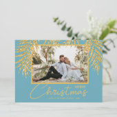 金ゴールドパームズトピッククリスマスフォト シーズンカード (スタンド正面)