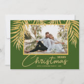 金ゴールドパームズトピッククリスマスフォト シーズンカード (正面)