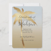 金ゴールドパームツグラデーションリー 招待状 (正面)