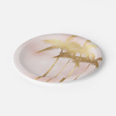 金ゴールドパームツリーズピグラデーションンク ペーパープレート (アングル)