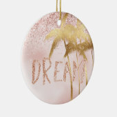 金ゴールドパームツリーズピンクグラデーショングリッタードリーム        セラミックオーナメント (右)