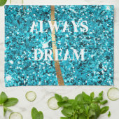 金ゴールドパームツリードリームアクアグリッター キッチンタオル (折り畳み)