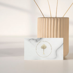 金ゴールドパームツリーロゴ大理石パターン名刺 名刺