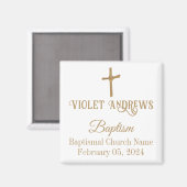 金ゴールドパームパーソナライズされたクロス マグネット (正面/裏面)