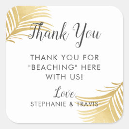 金ゴールドパームビーチサンキューホテルフェイスラベル スクエアシール