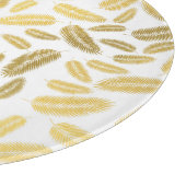 金ゴールドパームフェイク葉パターンシェルパブランケットAccen カッティングボード (角)