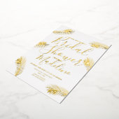 金ゴールドパームリーフブライダルシャワーフォイル押し結婚付け 箔シーズンカード (回転した状態)