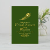 金ゴールドパーム結婚リーフのフォイル押しカード 箔シーズンカード (立ち正面)