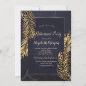 金ゴールドパーム葉大理石リタイア 招待状 (正面)